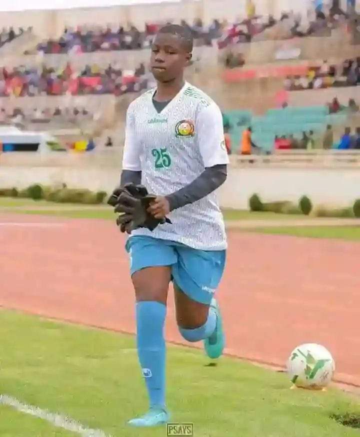 Goalkeeper Christine Adhiambo in training during the U17 World Cup qualifiers 